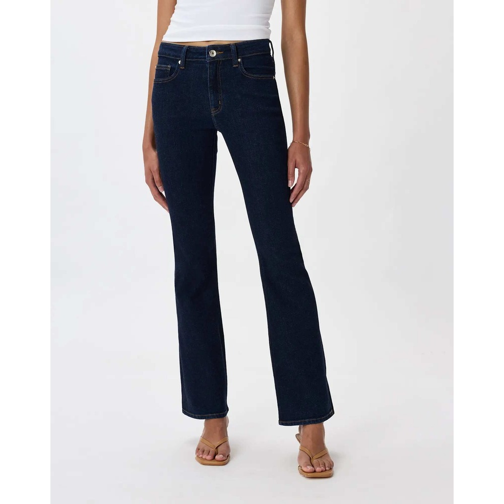 Luna Stretch Flare Jeans Dark Indigo Blue Denim Mid Rise Size 28 Inseam 30